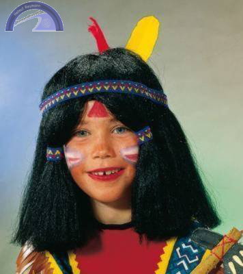 Kinder-Indianerperücke, schwarz