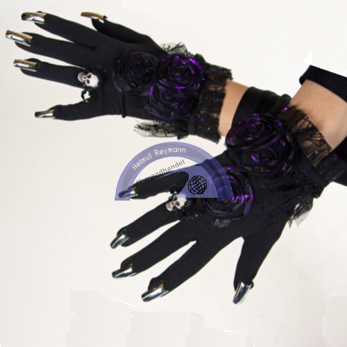 Krallen-Handschuhe garniert, schwarz