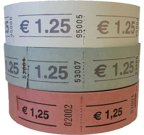 Rollen-Wertmarken, 1000 Stk. mit Aufdruck € 1,25