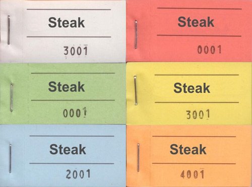 Block-Gutscheine, Steak