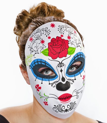Textil-Maske -Tag der Toten-, weiblich