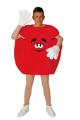 Karneval-Kostüm Bonbon, rot, universalgröße