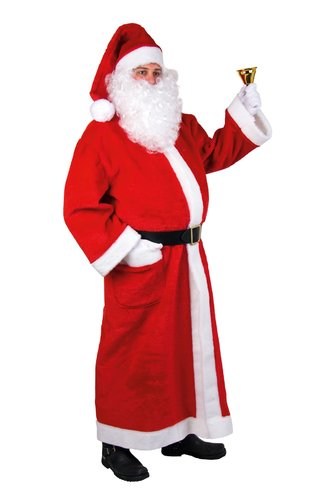 Nikolaus- Weihnachtsmann- Plüschmantel lang, Universalgröße