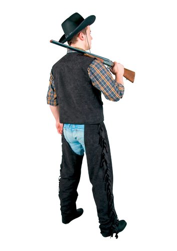 Kostüm Cowboy-Chaps (Überhosen), schwarz, Größe 44/46